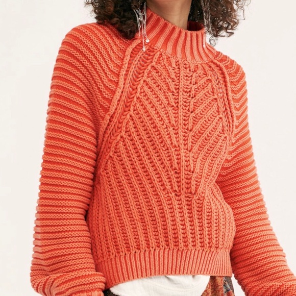 Free People Orange Sweater - Picture 1 of 5